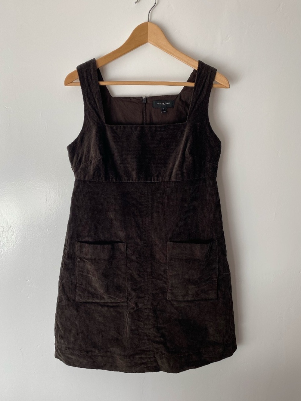 Banana Republic Brown Corduroy Cotton Mini Dress Size Small Women's Patch Pocket
